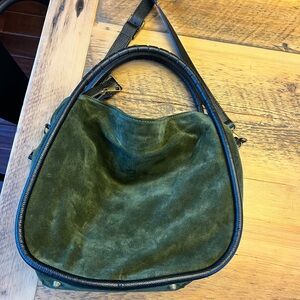 Elegant Green Suede Women's Bag